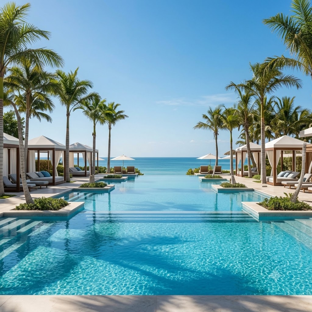 Resort-style pool representing the lifestyle discovery stage